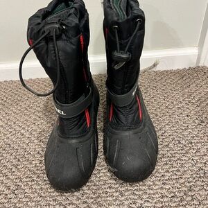 Sorel Black and Red Rain & Snow Boots Waterproof size 6 kids